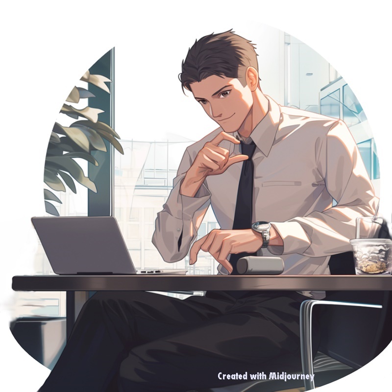 NPCシェアの営業マン「堀内光太郎」のイラスト